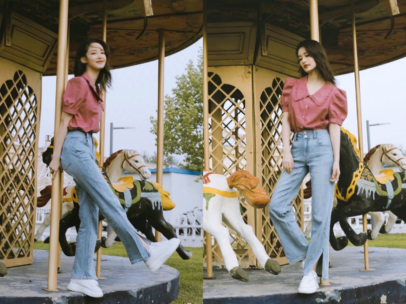 牛仔褲私服穿搭8:李沁