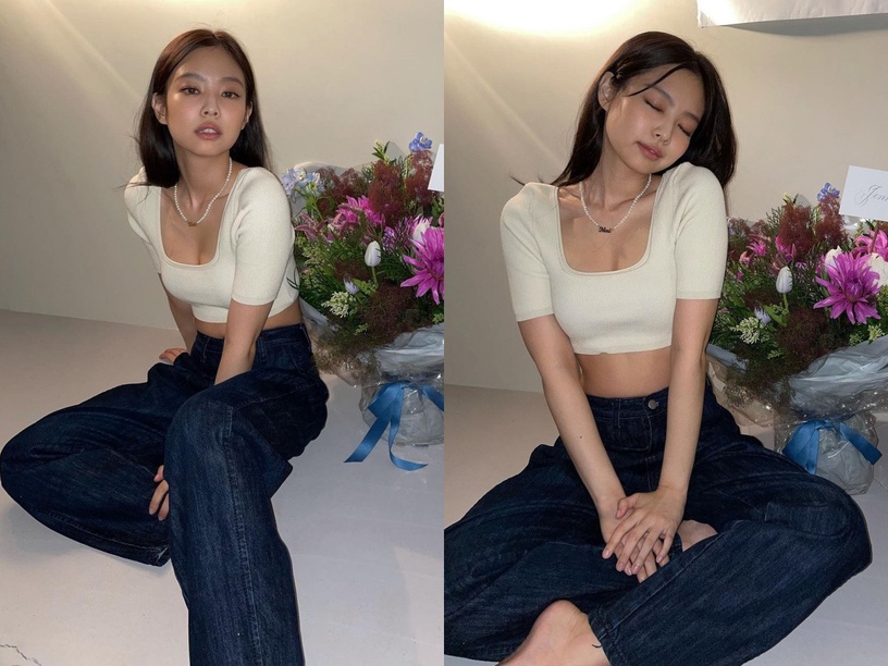 牛仔褲私服穿搭3:BLACKPINK Jennie