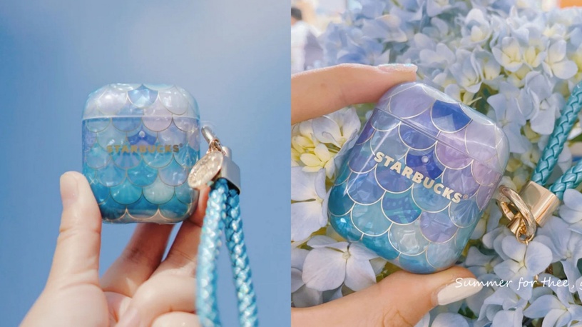 星巴克「幻彩Airpods耳機殼」登場!夢幻藍魚鱗、虹光Airpods仙度破表,星巴克迷必收!
