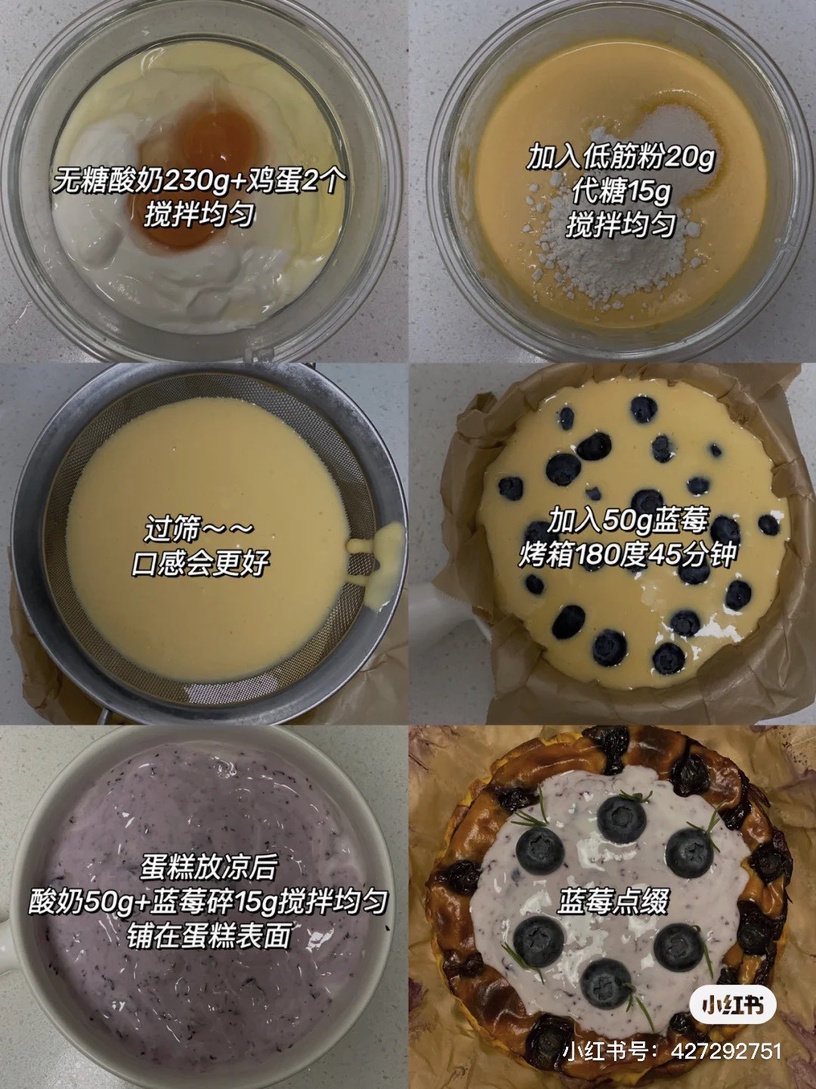 宅家做甜點!超低卡優格蛋糕推薦2:藍莓優格巴斯克