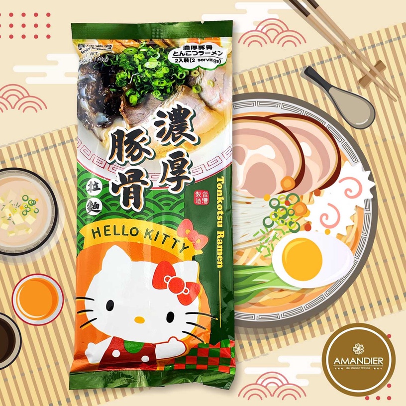 Kitty粉搶吃！超人氣Hello Kitty推日式拉麵，Kitty醬油拉麵、豚骨拉麵可愛又好吃！