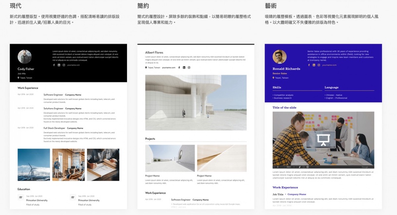 履歷模板網站推薦.2:CakeResume