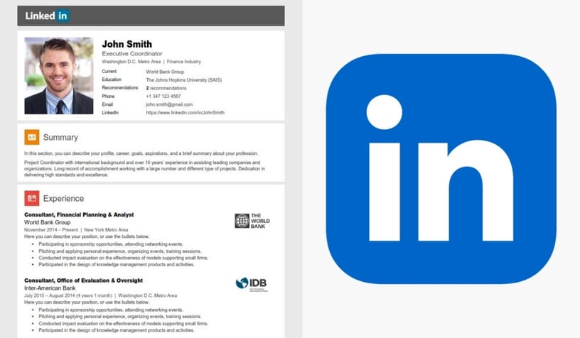 履歷模板網站推薦.7:Linkedin
