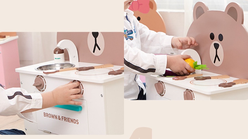 LINE FRIENDS「熊大兒童廚房」台灣限定上市!超逼真流理臺、餐具組,打造最可愛家家酒