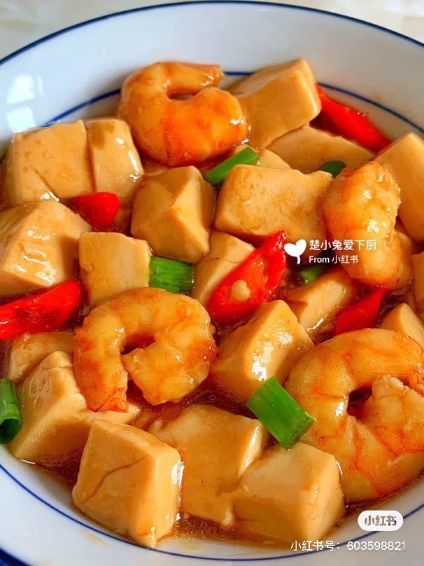 豆腐減脂餐食譜推薦5:蝦仁燒豆腐