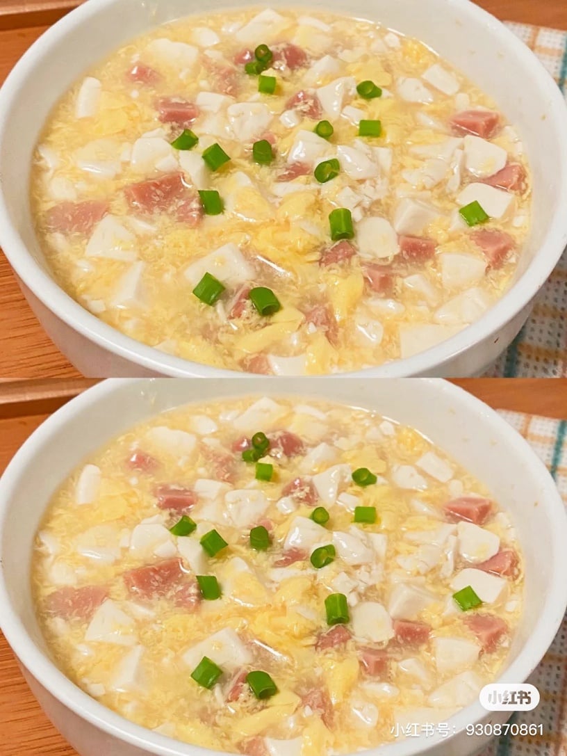 豆腐減脂餐食譜推薦7:火腿豆腐羹