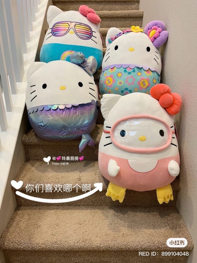 人手一顆!好市多巨型Hello Kitty棉花糖抱枕,美人魚、潛水造型4款Kitty陪你療癒夏日