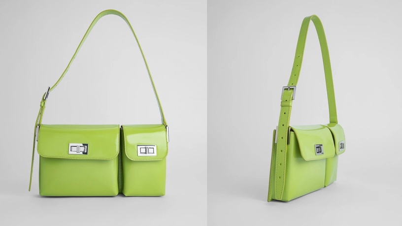 2021酪梨綠包包推薦.1:CHARLES & KEITH 不規則金屬釦手提包,NT2,490