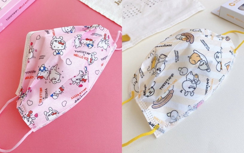 超療癒~Hello Kitty、My Melody、蛋黃哥「三麗鷗xYOSISTAMP聯名口罩」陪你一起萌防疫
