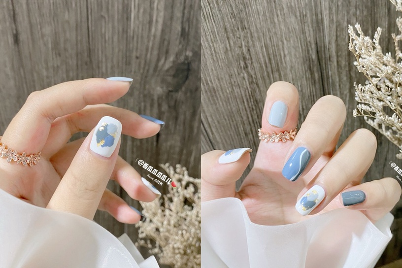 2021春夏「寶寶藍」美甲推薦Top9!冰晶暈染百搭耐看,日韓妞最愛這款高級又顯白