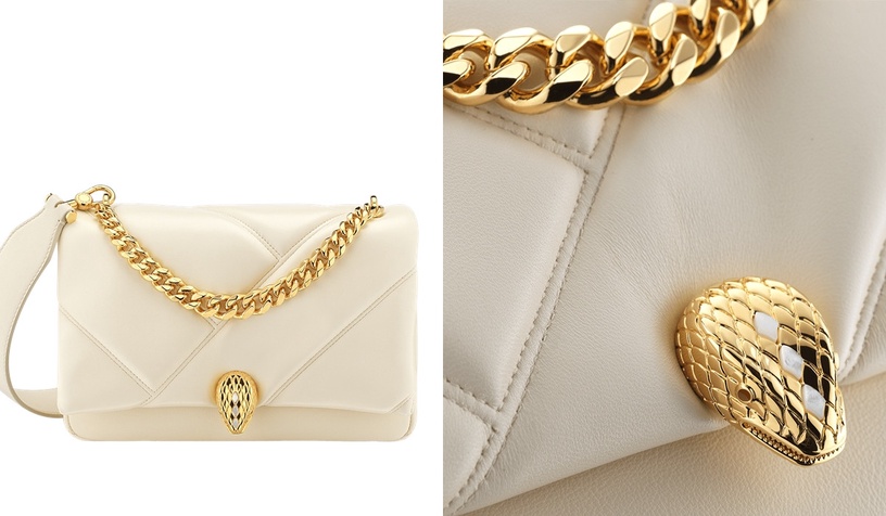 2021奶油白精品包推薦2:BVLGARI 寶格麗 小牛皮肩背包,NT92,000(S尺寸)