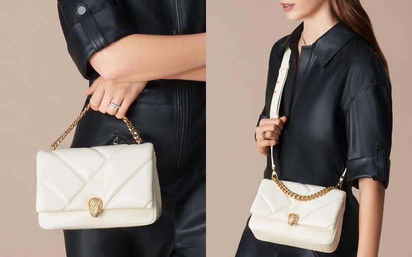 2021奶油白精品包推薦2:BVLGARI 寶格麗 小牛皮肩背包,NT92,000(S尺寸)