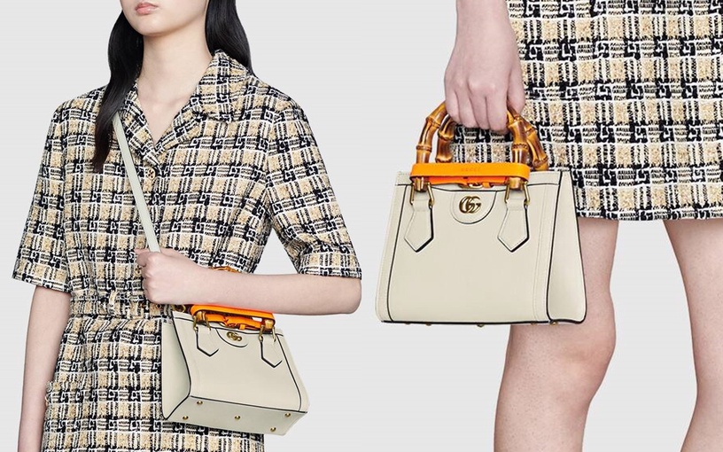 2021奶油白精品包推薦3:GUCCI Diana手提包,NT95,000(迷你尺寸)