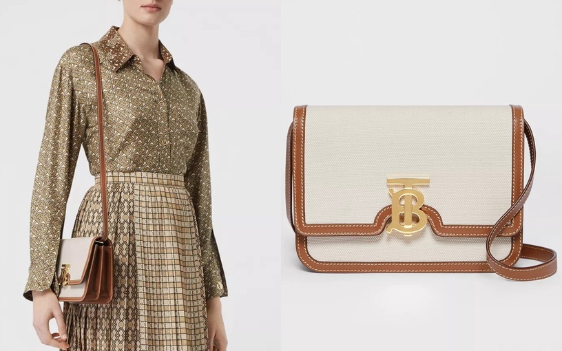 2021奶油白精品包推薦5:BURBERRY TB鎖扣包,NT75,000(小號)