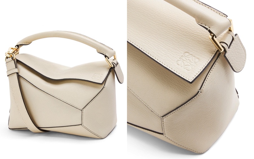 2021奶油白精品包推薦7:LOEWE 山羊皮Puzzle Edge手袋,NT95,000(小號)