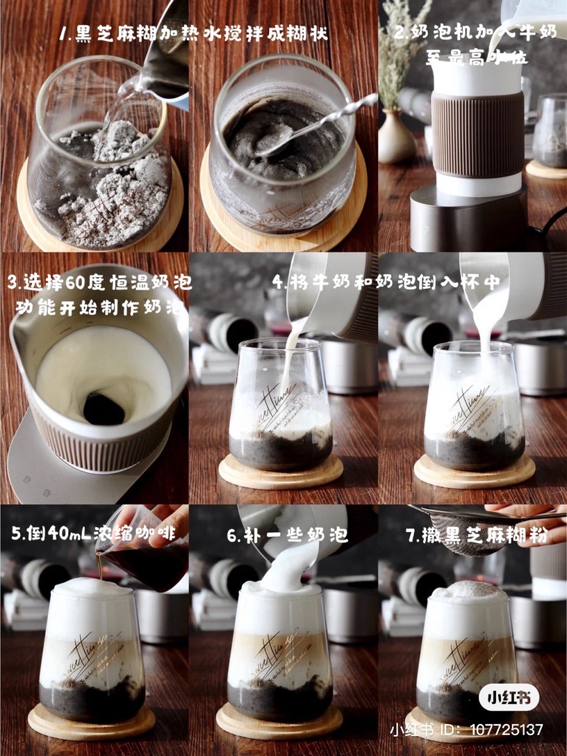 自製咖啡飲品系列推薦2:黑芝麻拿鐵
