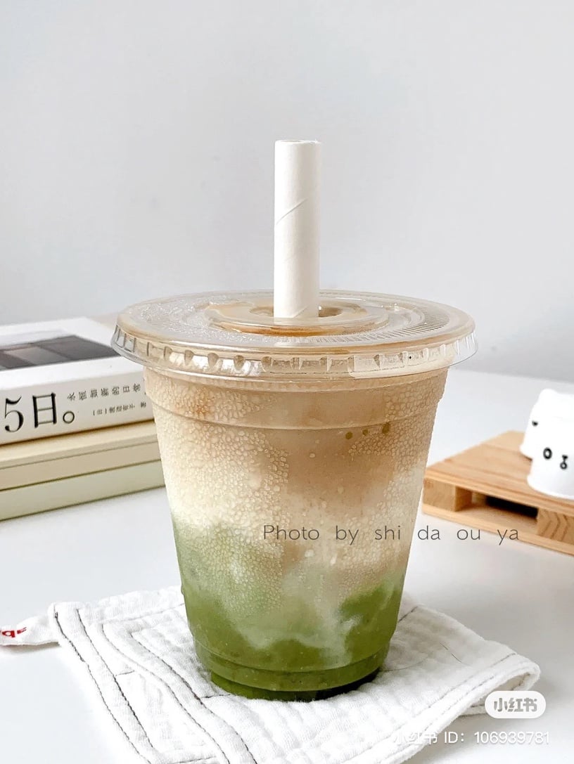 自製咖啡飲品系列推薦7:綠豆沙厚乳拿鐵