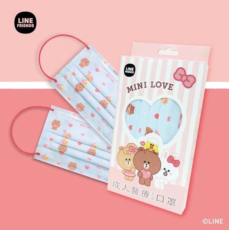 三麗鷗line friends熊大&熊美口罩