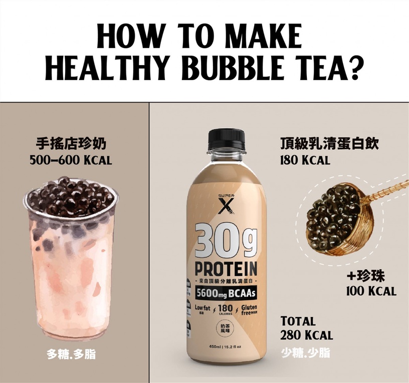 手搖取代正餐!?最健康又美味的奶茶,「Super X頂級分離乳清蛋白飲」低脂又低糖
