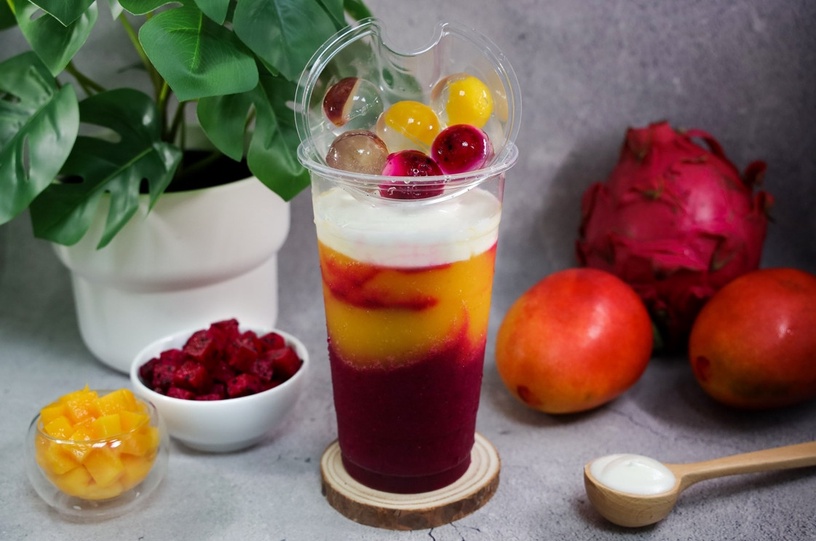純白果果「新品&優惠」，果汁+水果晶球超吸睛，再送西瓜汁