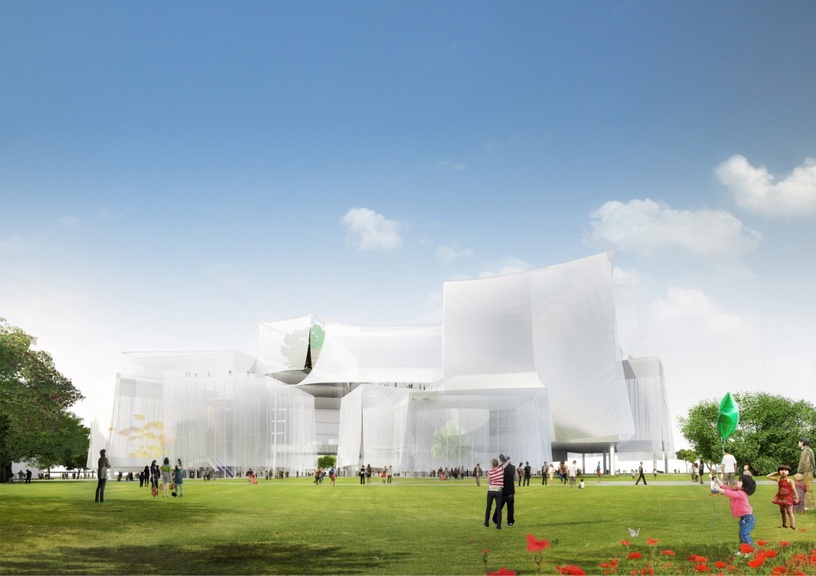 台中新景點!「台中綠美圖」夢幻純白建築+玻璃外牆,全台首座美術館&圖書館共構建築