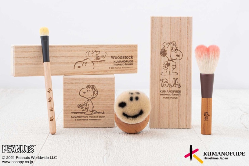 史努比「PEANUTS熊野筆」職人刷具,限定聯名超搶手,心型腮紅刷必入!