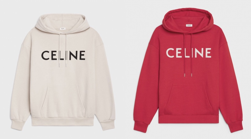 2021秋冬「精品Logo衛衣」推薦:CELINE 印花抓毛寬鬆連帽衛衣,NT.27000