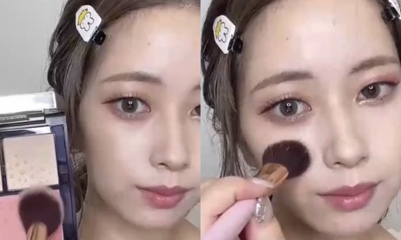 長臉化妝技巧1:眼影往橫向暈染