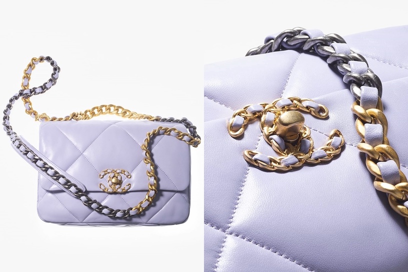2022 PANTONE長春花藍包包推薦:CHANEL 19 口蓋包,NT173,600