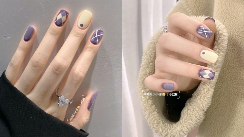 「Pantone 2022長春花藍」美甲款式推薦!棋盤格、冰晶暈染仙氣爆棚,讓指尖散發高級感