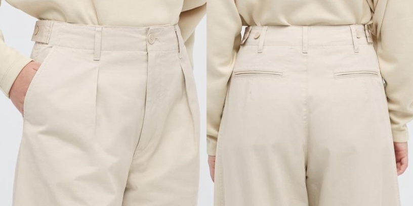 平價「顯瘦寬褲」推薦1:Uniqlo 棉質斜紋長褲,NT$1,290