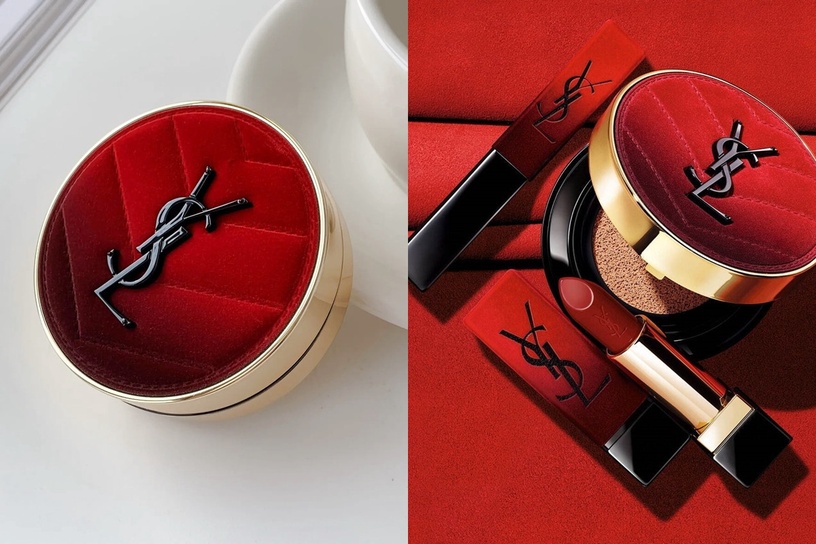 YSL 2022情人節限量紅絲絨氣墊