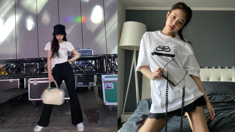 Jennie的「極簡白衣」穿搭術!白襯衫、白T...基本款穿出新風格
