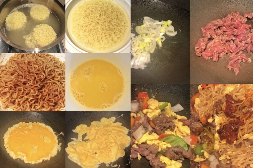 炒泡麵食譜 7:牛肉炒泡麵