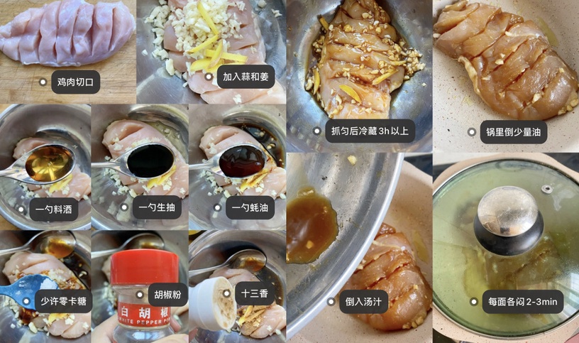 雞胸肉做法食譜 10:特調醃製雞胸肉