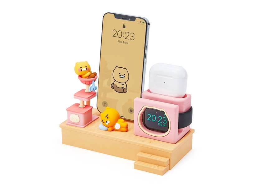 Kakao Friend 推出「萊恩三合一充電座」,手機、Airpods、Apple Watch充電一次搞定!