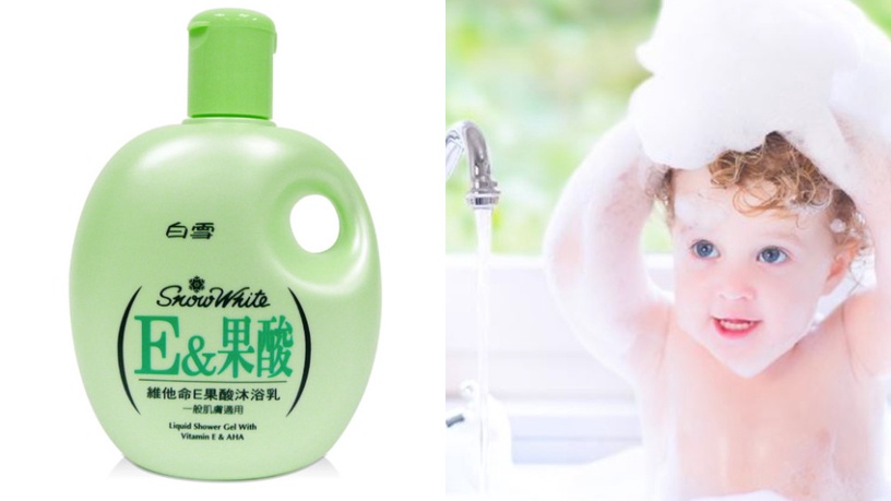 抗痘沐浴乳推薦5:白雪 維他命E果酸沐浴乳,2000ml,NT$179