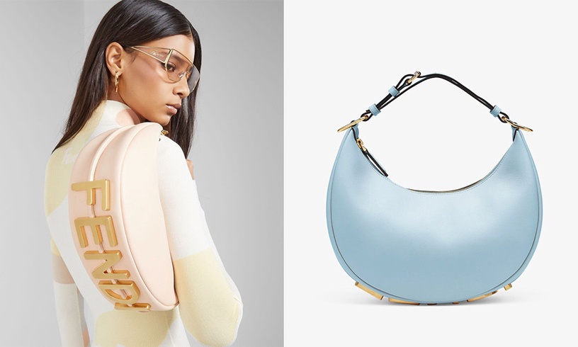 Fendi 小型款式Fendigraphy 淺藍色皮革手袋,NT$ 79,000