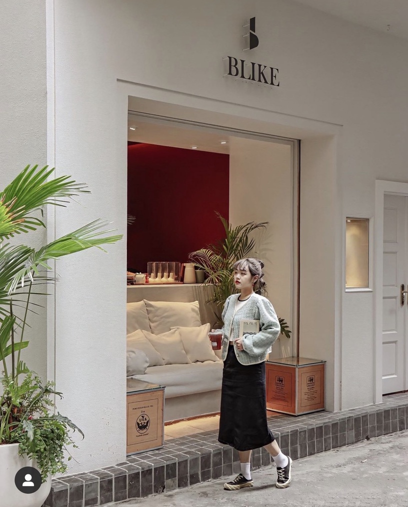 奶茶控快收名單!台中BLIKE奶茶專門店新開幕,白建築+綠植栽打造小清邁超好拍!
