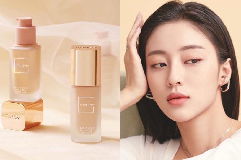 2022韓國OLIVE YOUNG粉底推薦:GIVERNY 高遮瑕服貼粉底,30ml/約NT720