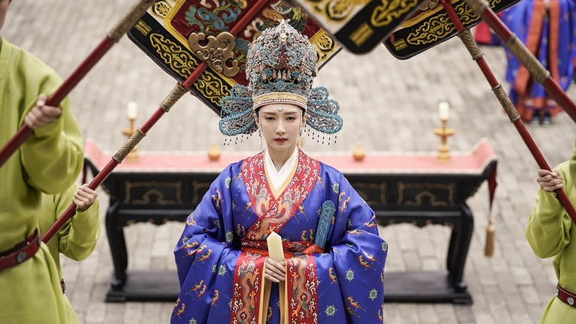 古裝劇女星「藍色系嫁衣」5:江疏影《清平樂》