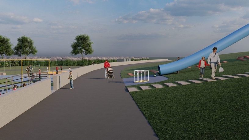 北市河濱最高七公尺滑梯!北投「河雙21河濱公園遊戲場」年底完工,溜小孩好去處再+1