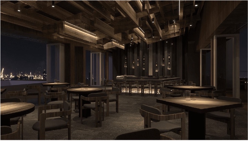 高雄承億酒店亮點二:二間風格酒吧餐廳進駐承億酒店,望去就是海景