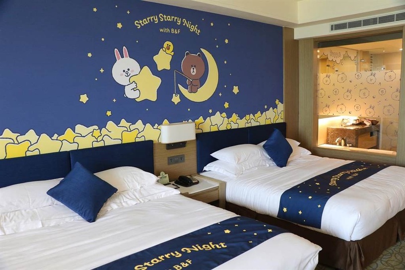 熊大、兔兔陪你一起睡!台中麗寶福容飯店「LINE FRIENDS主題房」,8房型「這天」搶訂