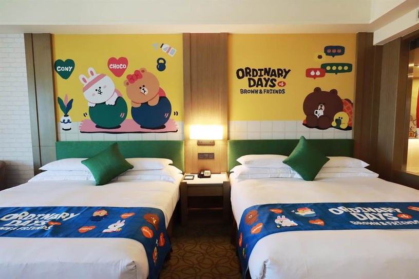 熊大、兔兔陪你一起睡!台中麗寶福容飯店「LINE FRIENDS主題房」,8房型「這天」搶訂
