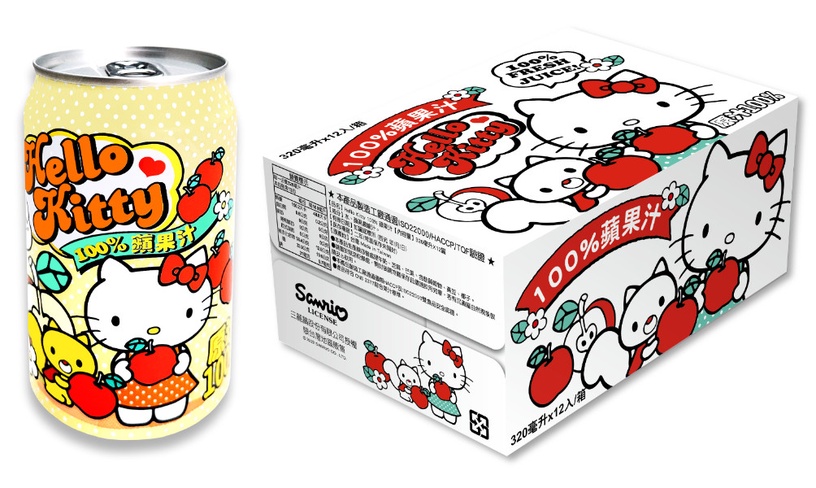 Hello Kitty蘋果汁超萌罐裝+外箱絕對要收!420元/箱/12入