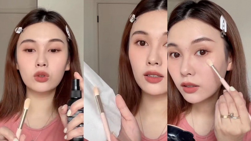 定妝噴霧用法6:拯救不顯色打亮