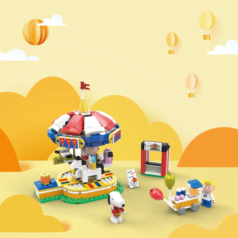 7-11x史努比SNOOPY積木「夢幻木馬款」,售價599元