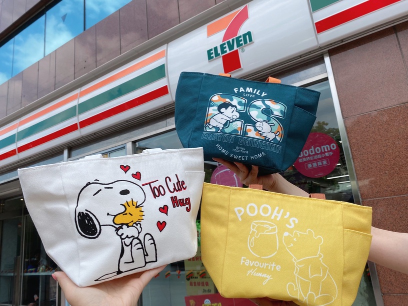 7-11托特包(史努比、小熊維尼、蠟筆小新款),售價199元/個