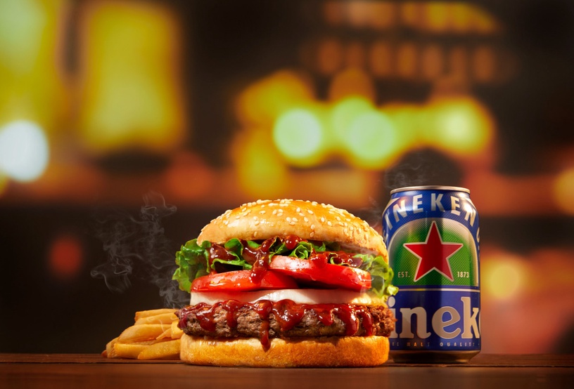 「漢堡王ｘ海尼根 0.0」獨創零酒精牛肉堡，火烤牛肉+濃醇酒香絕讚
